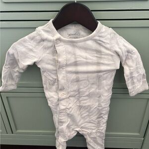 Pehr White Long-Sleeve Baby Footie One-Piece